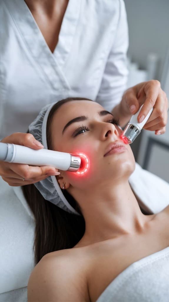 Advanced LED light therapy facial treatment